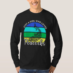T-shirt Juste Une Fille Qui Aime Les Peacocks Pour Peacock