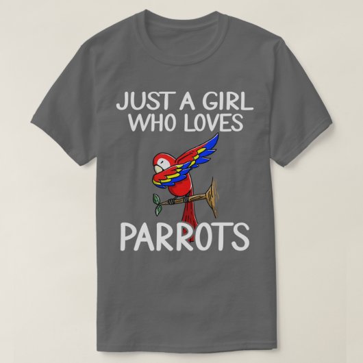 T-shirt juste une fille qui aime les perroquets 1 (Design devant)
