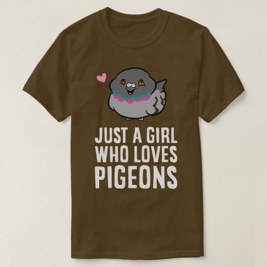 T-shirt Juste une fille qui aime les pigeons 3 (Design devant)