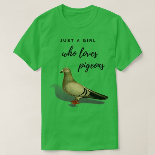 T-shirt Juste une fille qui aime les pigeons 5 (Design devant)