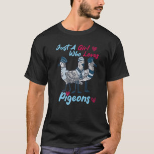 T-shirt Juste Une Fille Qui Aime Les Pigeons Ancre Mouette