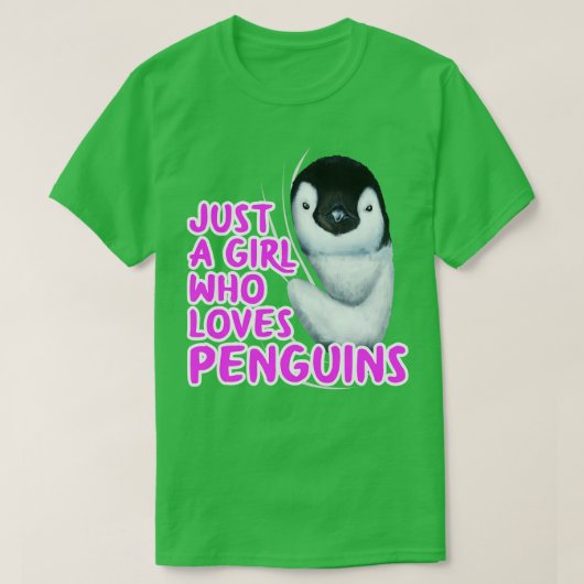 T-shirt Juste une fille qui aime les pingouins (Design devant)