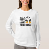 T-shirt Juste une fille qui aime les pingouins - mignon pi (Devant)
