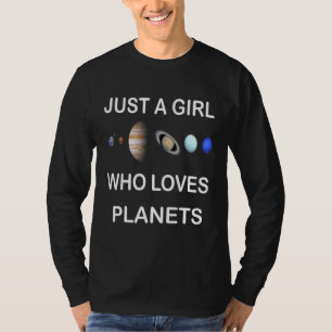 T-shirt Juste une fille qui aime les planètes système sola