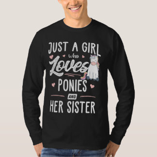 T-shirt Juste Une Fille Qui Aime Les Ponies Et Ses Soeurs 