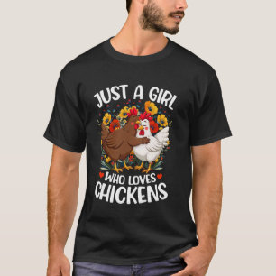 T-shirt Juste Une Fille Qui Aime Les Poules Esthétique Fle