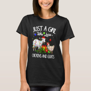 T-shirt Juste Une Fille Qui Aime Les Poules Et Les Chèvres