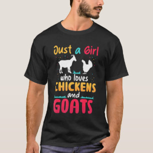 T-shirt Juste Une Fille Qui Aime Les Poules Et Les Chèvres