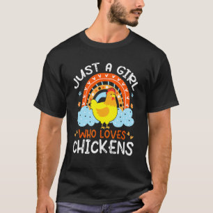 T-shirt Juste une fille qui aime les poules Fleur de poule