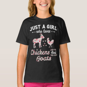 T-shirt Juste Une Fille Qui Aime Les Poulets Et Les Chèvr