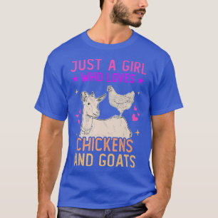 T-shirt Juste Une Fille Qui Aime Les Poulets Et Les Chèvre