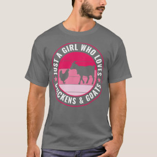 T-shirt Juste une fille qui aime les poulets et les chèvre