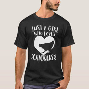 T-shirt Juste Une Fille Qui Aime Les Poulets Mignonne Coeu