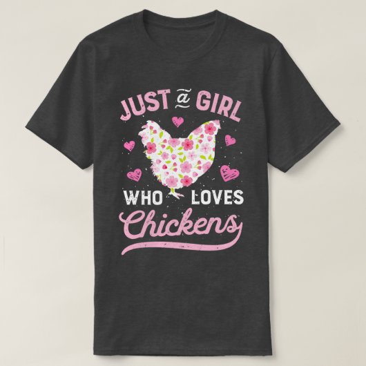 T-shirt Juste une fille qui aime les poulets Poulet Agricu (Design devant)