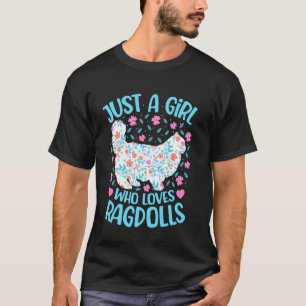 T-shirt Juste une fille qui aime les Ragdolls Floral Femme