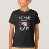 T-shirt Juste une fille qui aime les rats (Devant)