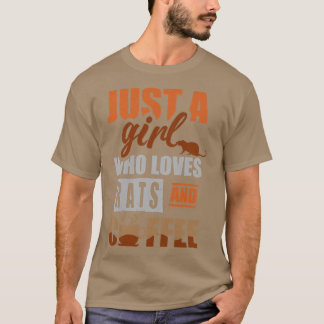 T-shirt Juste une fille qui aime les rats et le café Premi