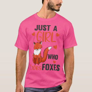 T-shirt Juste Une Fille Qui Aime Les Renards Drôle Foxes M