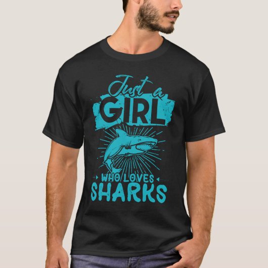 T-shirt Juste une fille qui aime les requins (Devant)