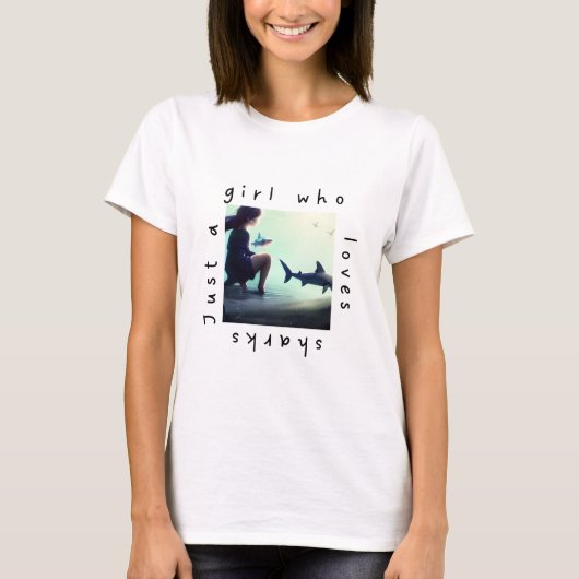 T-shirt Juste une fille qui aime les requins (Devant)