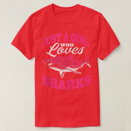 T-shirt Juste une fille qui aime les requins 479 (Design devant)