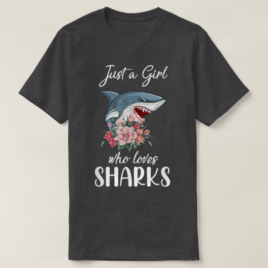 T-shirt Juste une fille qui aime les requins 485 (Design devant)