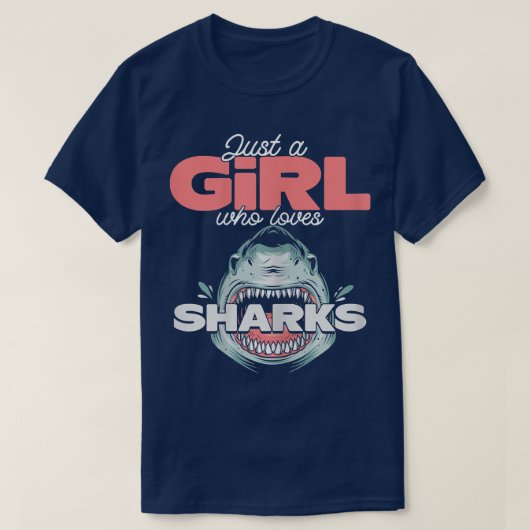 T-shirt Juste une fille qui aime les requins 489 (Design devant)