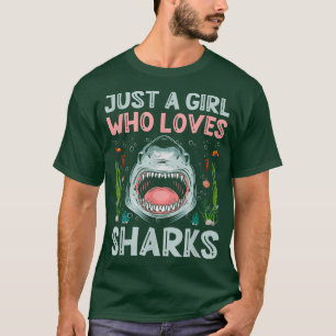 T-shirt Juste Une Fille Qui Aime Les Requins Femmes Amateu