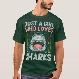 T-shirt Juste Une Fille Qui Aime Les Requins Femmes Amateu