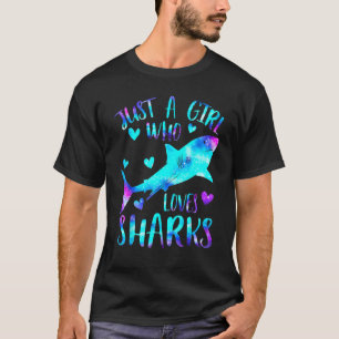 T-shirt Juste une fille qui aime les requins Galaxy Shark 