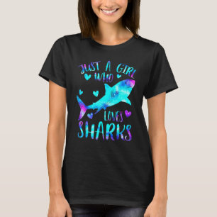 T-shirt Juste une fille qui aime les requins Galaxy Shark 