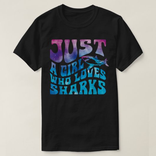 T-shirt Juste Une Fille Qui Aime Les Requins Galay Requin  (Design devant)