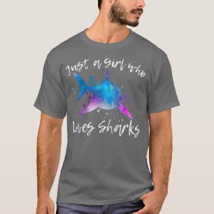 T-shirt JUSTE UNE FILLE QUI AIME LES REQUINS Plongée Vinta