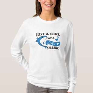 T-shirt Juste Une Fille Qui Aime Les Requins Un Requin Drô