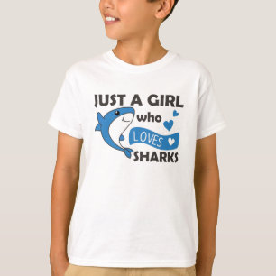 T-shirt Juste Une Fille Qui Aime Les Requins Un Requin Drô