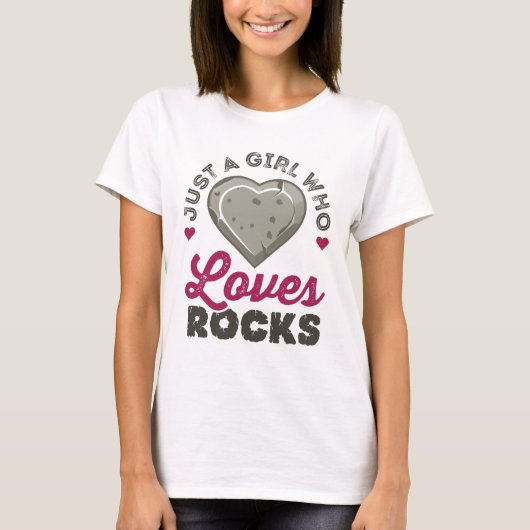 T-shirt Juste une fille qui aime les rochers géologue (Devant)