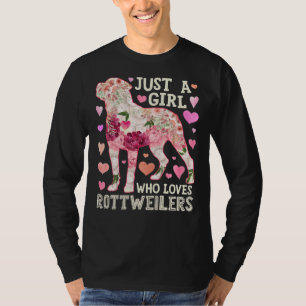 T-shirt Juste Une Fille Qui Aime Les Rottweilers Flower Po