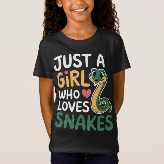 T-Shirt Juste une fille qui aime les serpents (Devant)