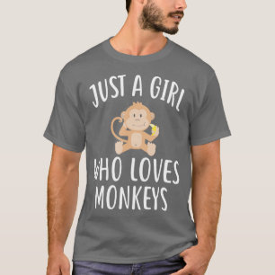 T-shirt Juste une fille qui aime les SINGES Drôle mignon M