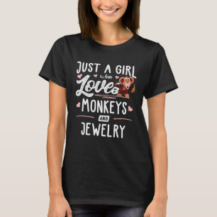 T-shirt Juste Une Fille Qui Aime Les Singes Et Les Femmes 