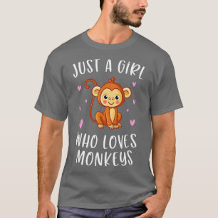T-shirt Juste Une Fille Qui Aime Les Singes Mignonne Amate