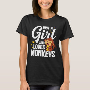 T-shirt Juste Une Fille Qui Aime Les Singes Singes Banane