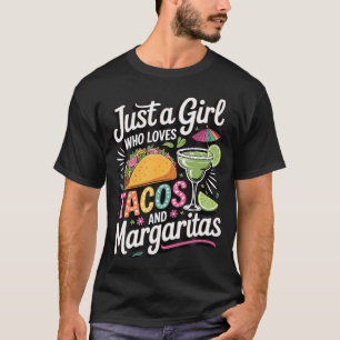 T-shirt Juste Une Fille Qui Aime Les Tacos Et Les Margarit