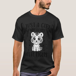T-shirt Juste Une Fille Qui Aime Les Tigres Blancs Tigre M