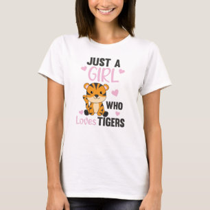 T-shirt Juste une fille qui aime les tigres doux animaux t