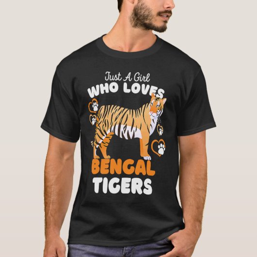 T-shirt Juste Une Fille Qui Aime Les Tigres Du Bengale Mig (Devant)