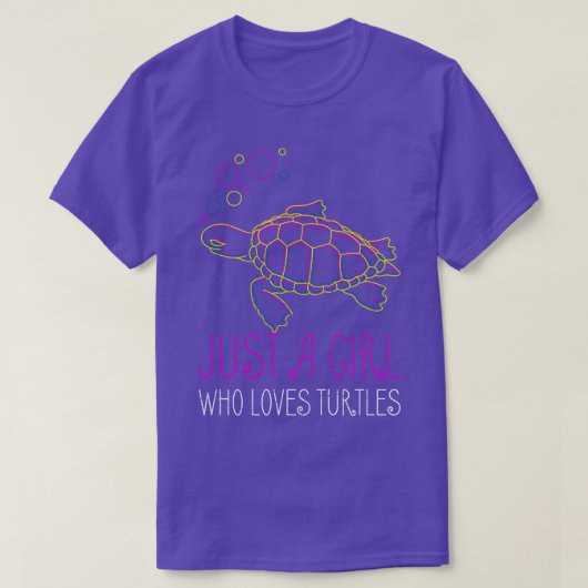 T-shirt Juste Une Fille Qui Aime Les Tortues (Design devant)