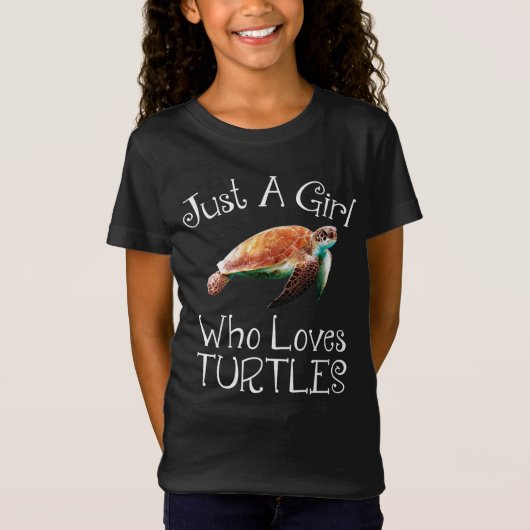 T-Shirt Juste une fille qui aime les tortues (Devant)