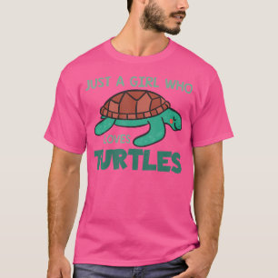 T-shirt Juste Une Fille Qui Aime Les Tortues Aquarelle Plo