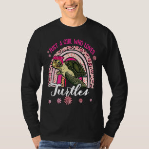 T-shirt Juste Une Fille Qui Aime Les Tortues Cute Floral A